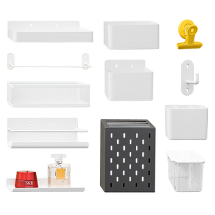 洞洞板配件大筷子筒厨房挂钩收纳盒子挂篮壁挂式免打孔层板置物架