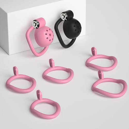 Birdcage chastity lock for cross-dressers; locking punishmen