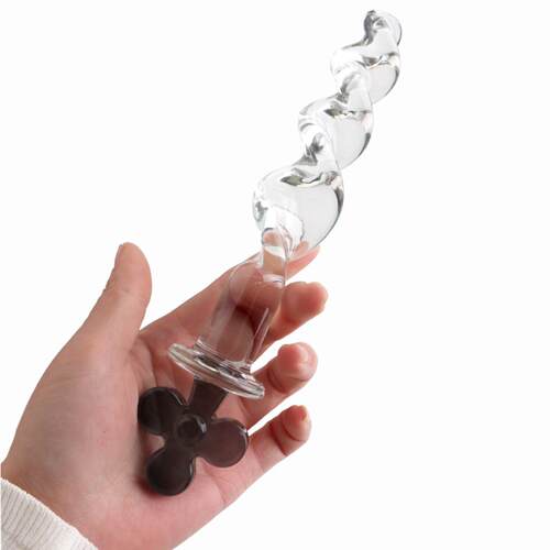 Crystal transparent anal plug masturbation pull beads penis