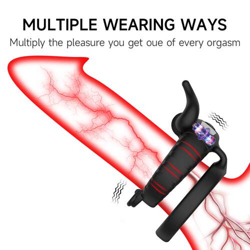 Vibrating Bull Head Ring Male Bundle Fine Egg Penis Ring Ant