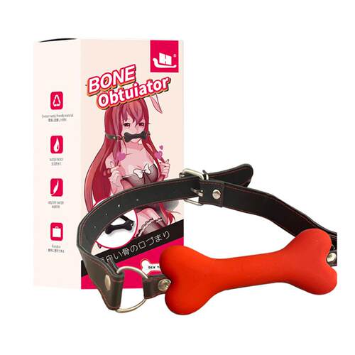 Sexy dog bone mouth plug SM bondage training role-playing op