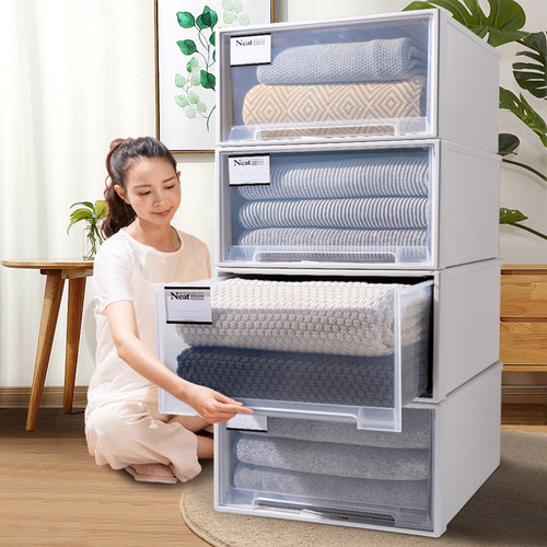 透明衣柜塑料整理抽屉式收纳盒