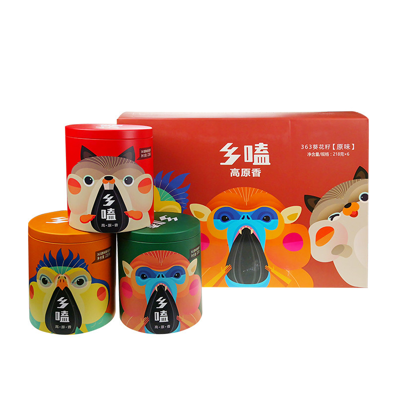 三瑞乡嗑高原香瓜子363原味葵花籽218g×6罐罐装礼盒坚果炒货包邮