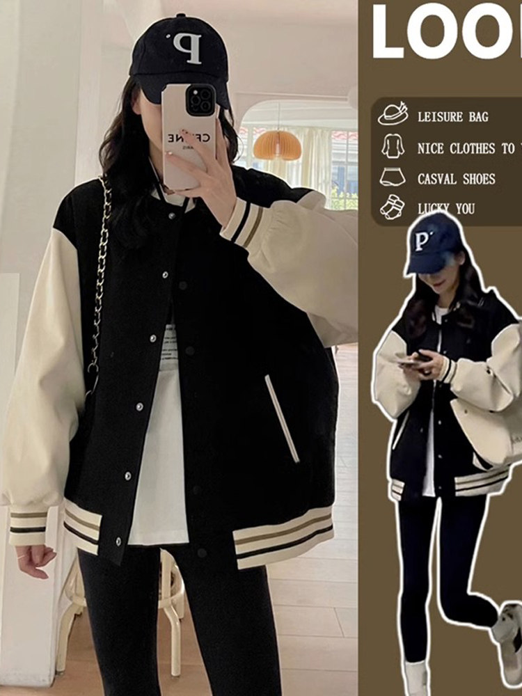 高级感棒球服外套女春秋季新款vintage运动休闲夹克短款上衣ins潮