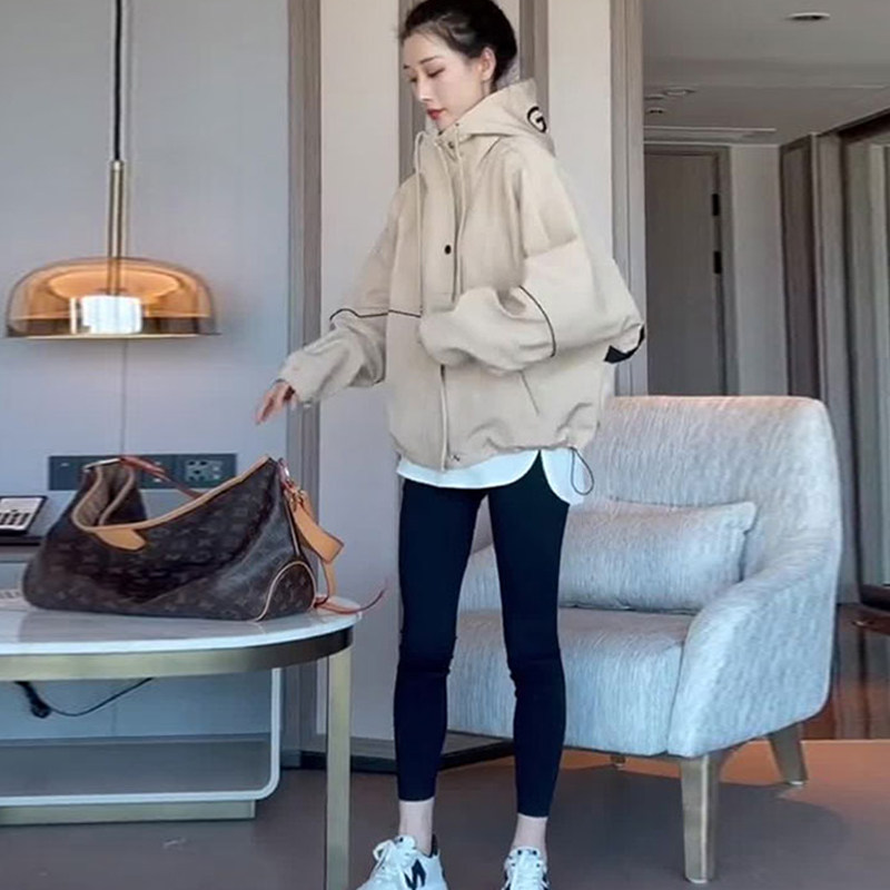 连帽风衣工装外套女春秋新款欧货短款棒球服冲锋衣休闲夹克上衣潮