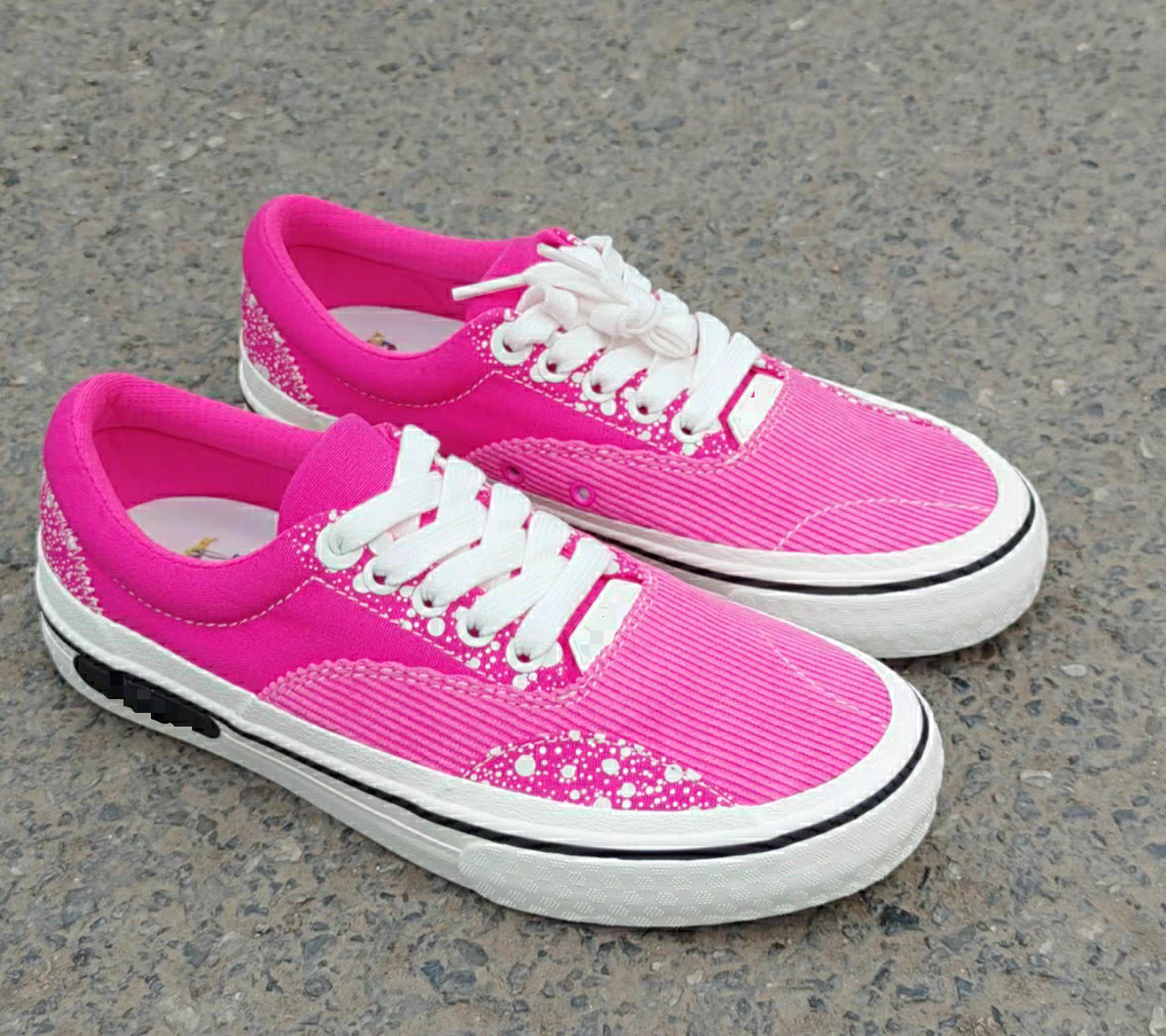 原单库存鞋 亮粉色 条绒+帆布 滑板鞋 板鞋 减震鞋垫 42.5