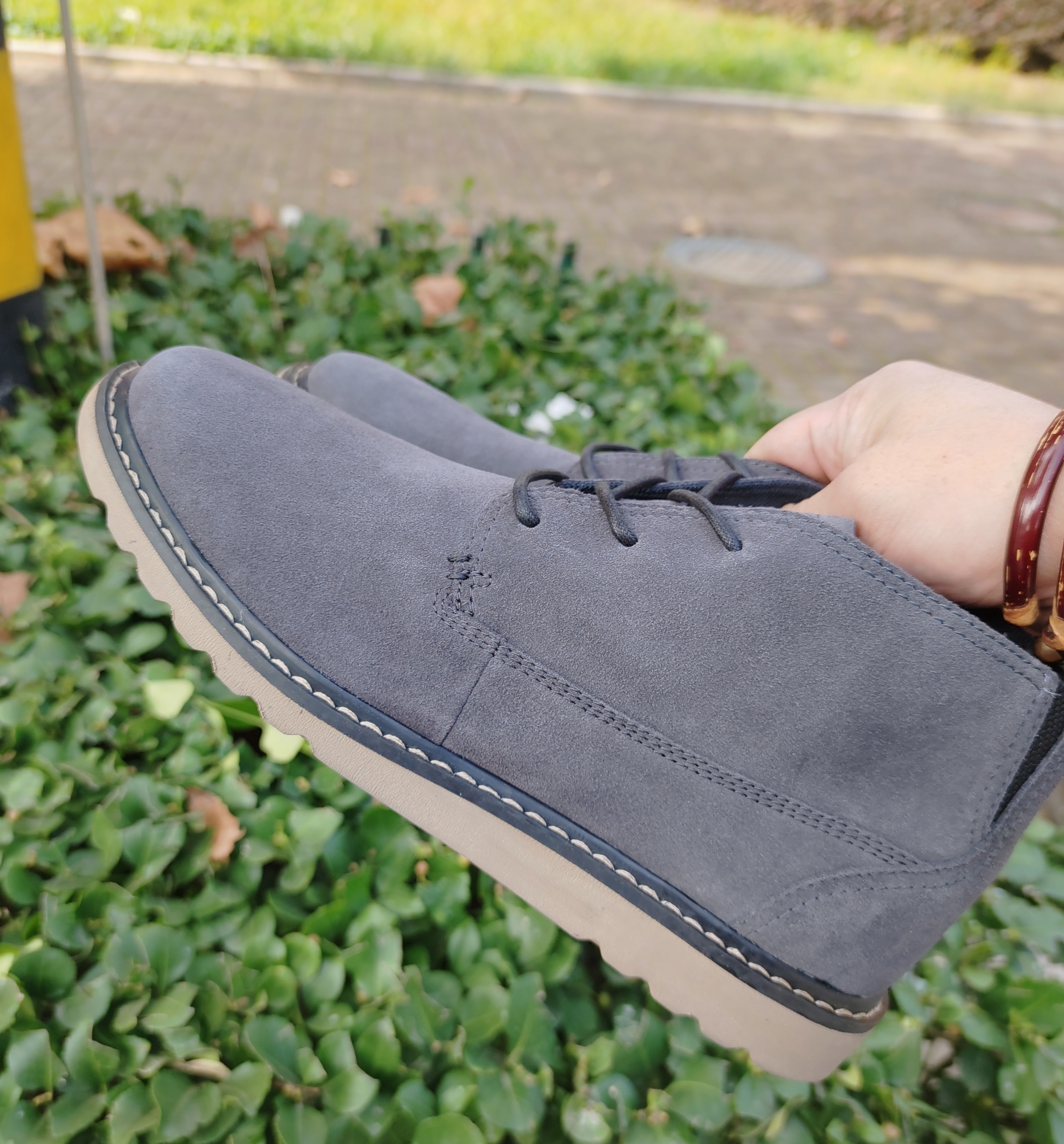 外贸库存鞋 无盒 实拍男鞋  灰色翻毛皮 原单瑕疵环保胶易开胶42