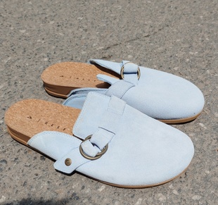 浅蓝色瑕疵款 外贸原单库存鞋 底 男女拖鞋 41到41.5 包头拖减震鞋