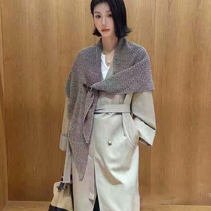 长袖外套女2025秋季新款欧洲站中长款针织披肩系带收腰单排扣上衣,女装/女士精品,短外套,淘宝优惠券,粉丝福利购,淘宝优惠卷