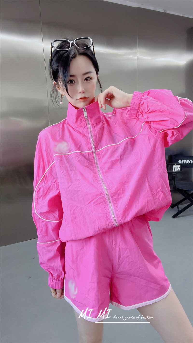 MUSHUL/慕淑莲欧洲站2022春季新款防晒服外套短裤休闲运动套装女