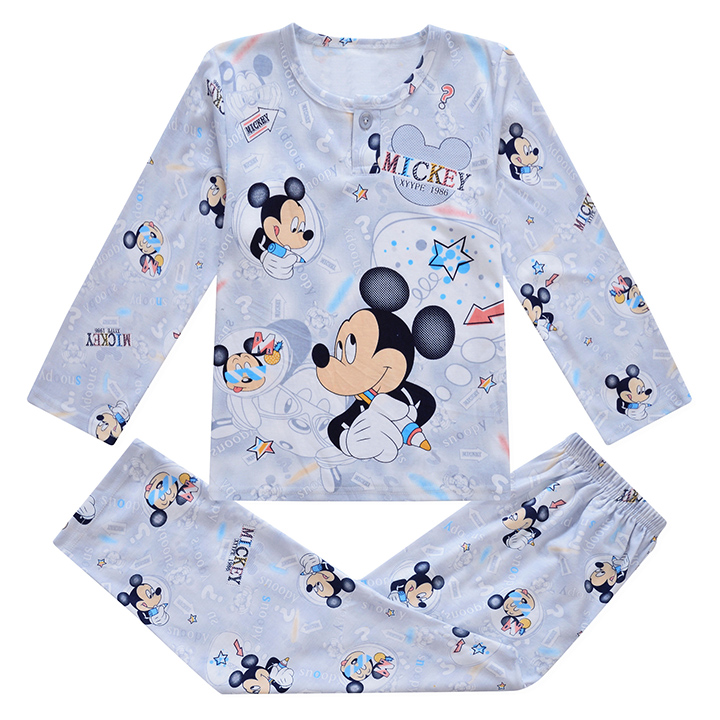 春秋季圆领纯棉长袖男童家居服