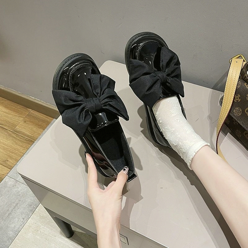 软底小皮鞋女2025春秋厚底配裙子英伦风平底日系jk一脚蹬乐福鞋女