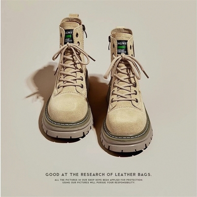 马丁靴女中性风2025春秋季新款爆款圆头复古工装靴单靴厚底短靴子