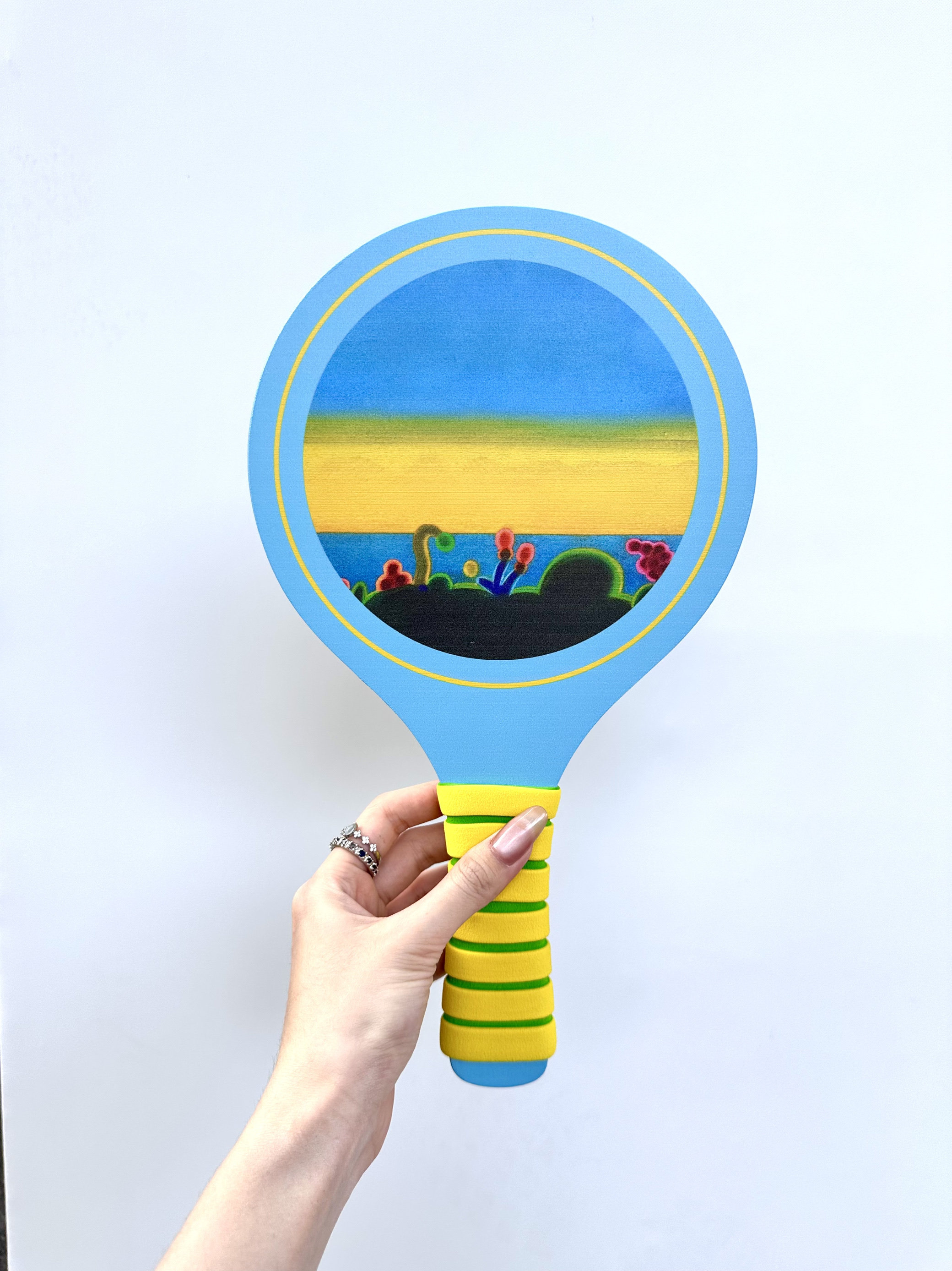 【龚斌】海岸线的早会 板羽球拍套装2个拍子毽子球球包