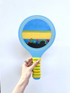 【龚斌】海岸线的早会 板羽球拍套装2个拍子毽子球球包