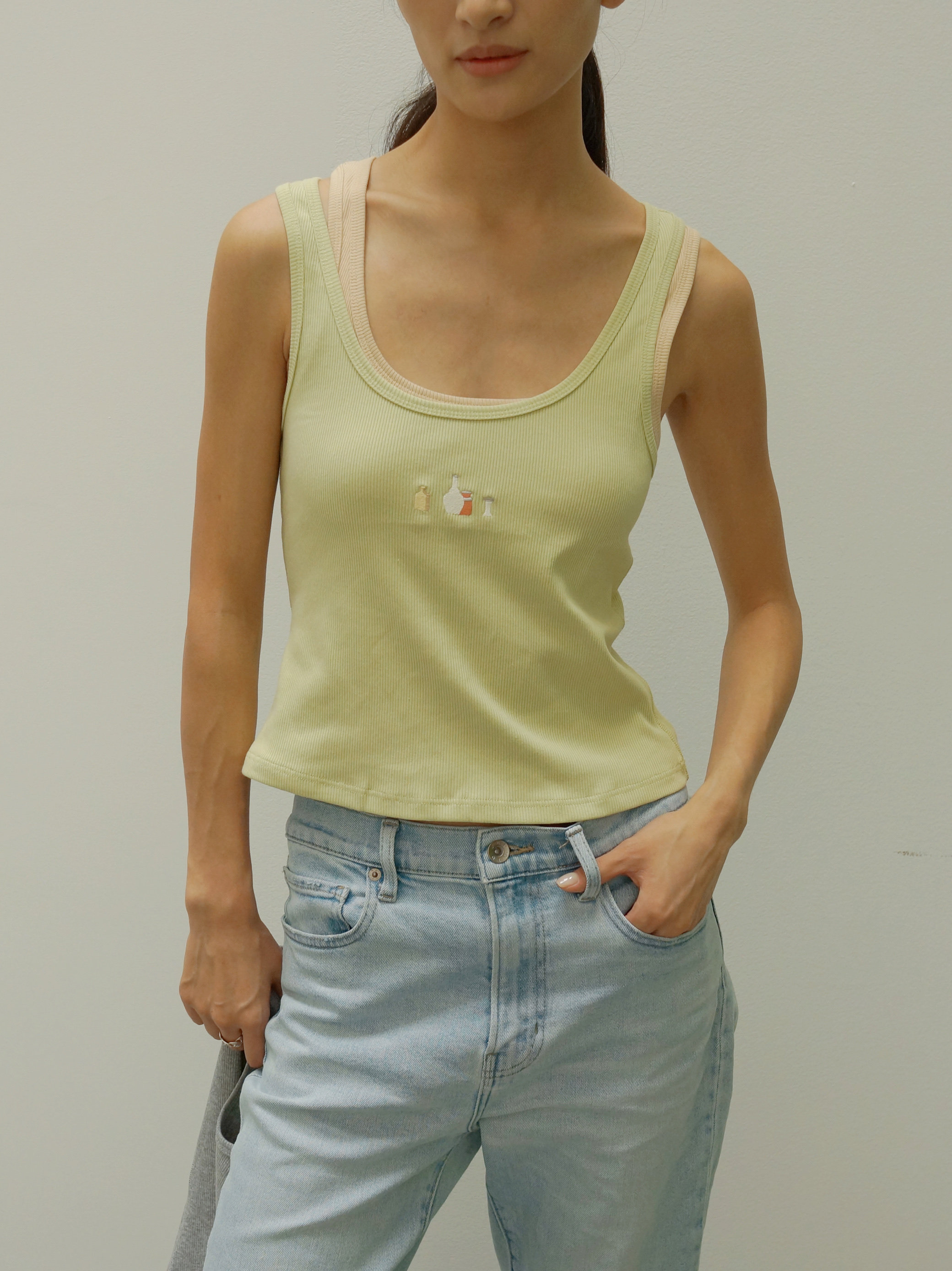 MWOODS木木美术馆莫兰迪风格工字背心女款