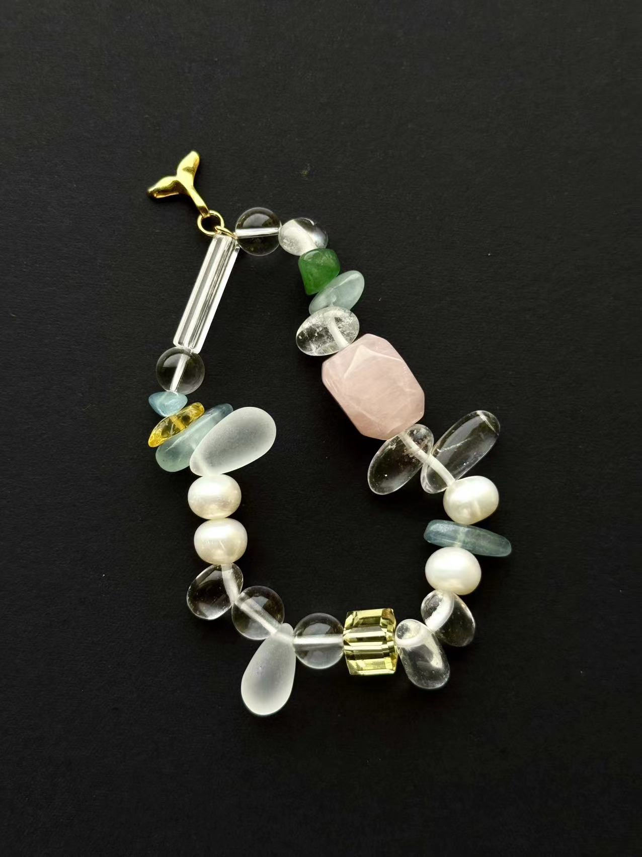 粉水晶手链｜原创艺术设计精致首饰手串2025新款