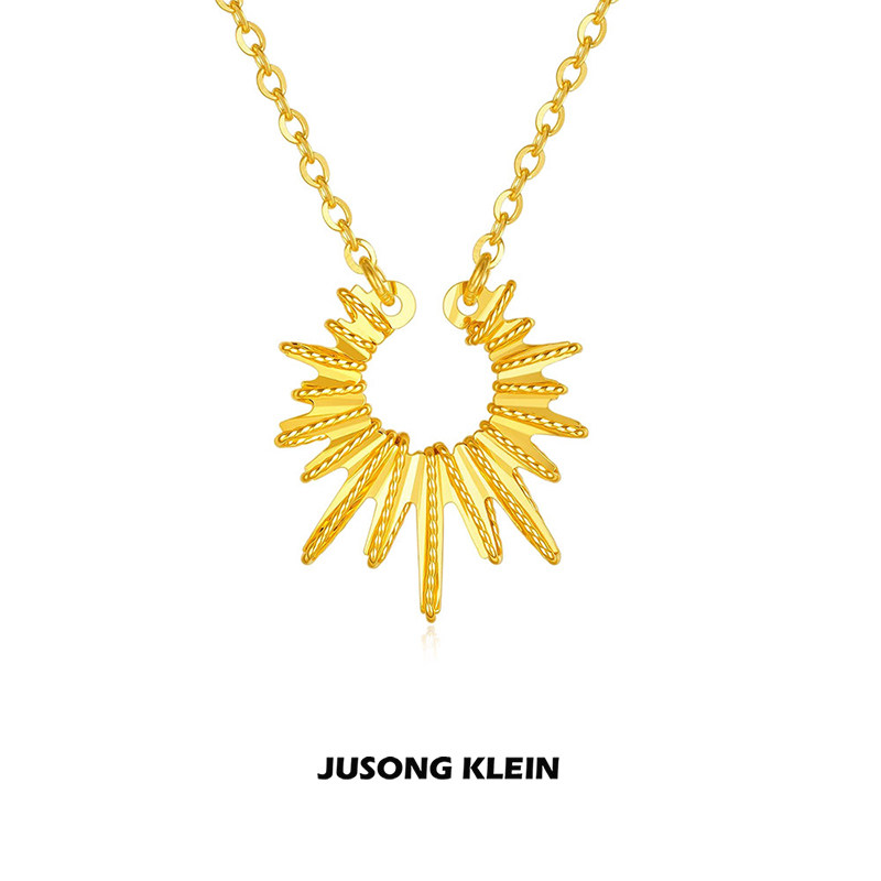 Jusongklein钛钢太阳花锁骨链