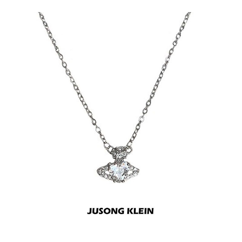 土星项链女轻奢小众闪钻星球吊坠