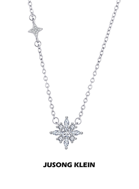 钛钢项链爆闪雪花锁骨链