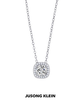 方糖项链女款轻奢镶钻几何圆形