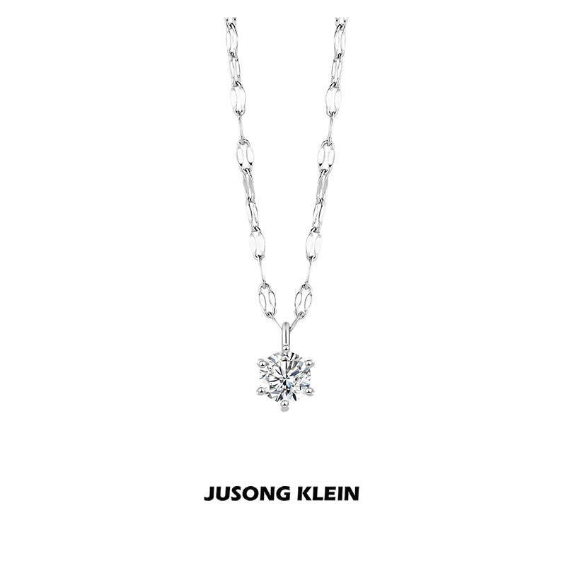 JUSONGKLEIN钛钢锁骨链女锆石