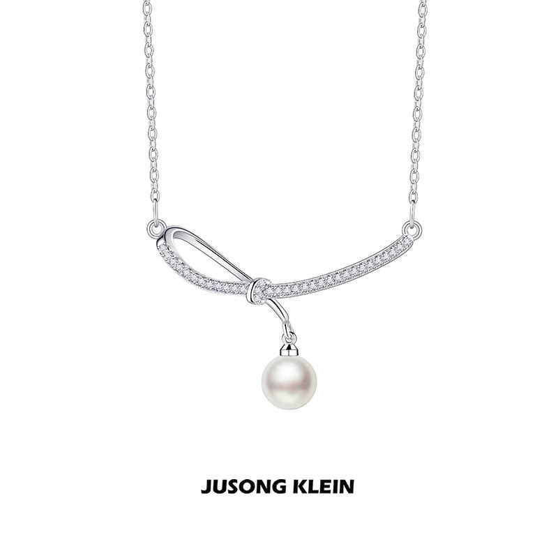Jusongklein钛钢锁骨链女打结