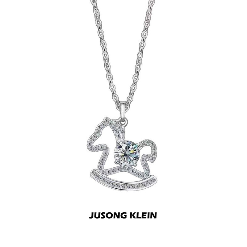 Jusong klein 钛钢项链 新款小木马项链女轻奢本命年小马锁骨链
