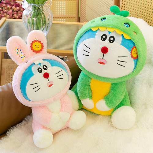 变身机器猫公仔哆啦A梦玩