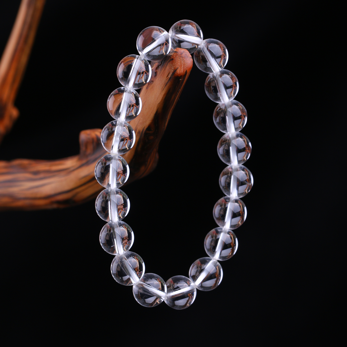 天然白水晶手链手串项链佛珠情人