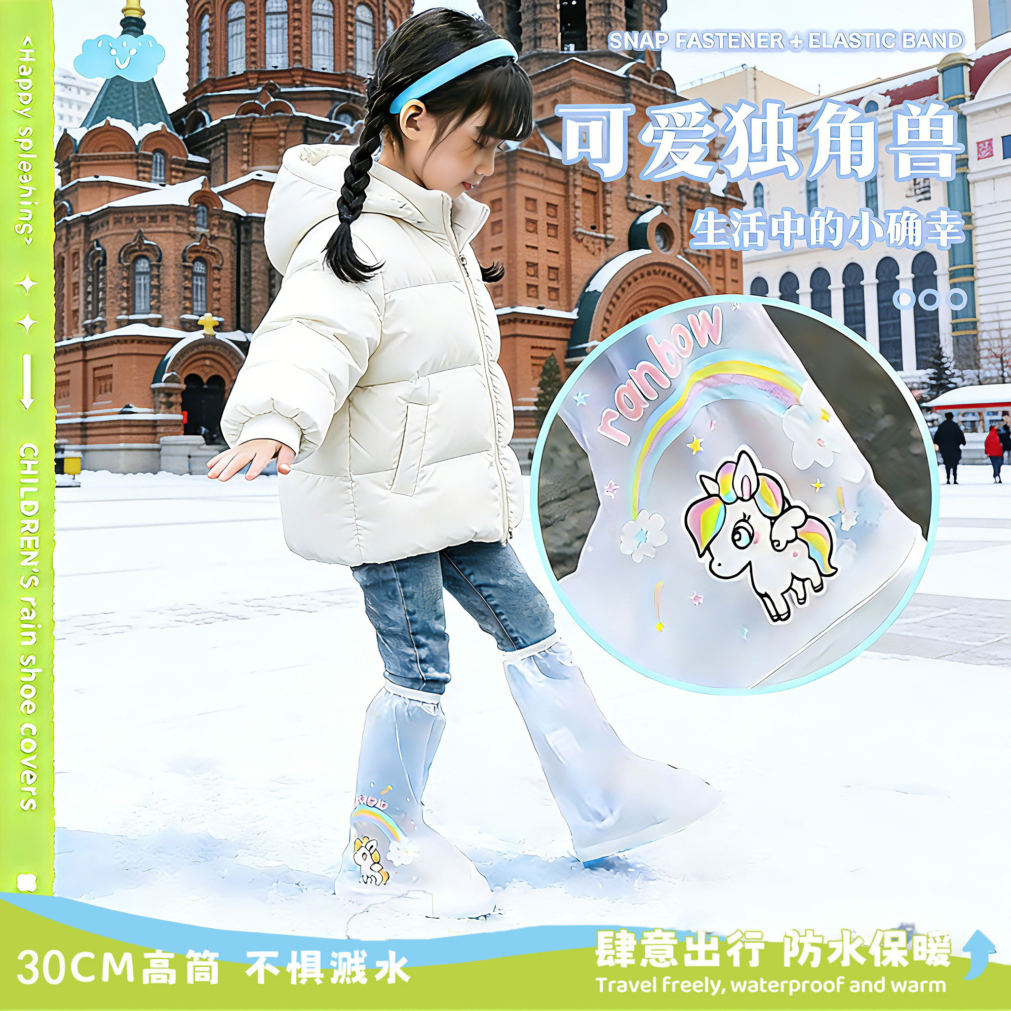 【高筒雪地防雪】儿童鞋套防滑