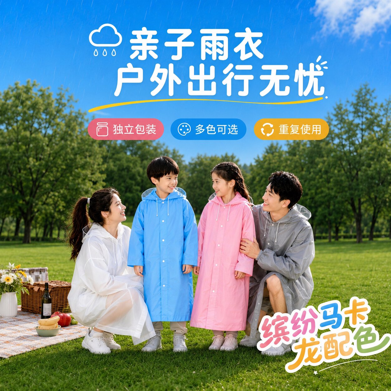 一次性雨衣亲子2026新款户外雨披图片