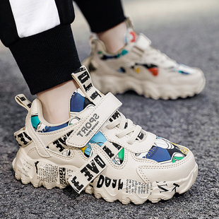 秋冬季 防水宝宝鞋 男童鞋 皮面男孩老爹鞋 子儿童休闲运动鞋 2025新款