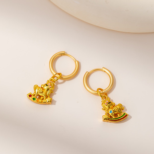 【新品】木马马年耳圈耳饰女士巨好看耳环2025新款爆款高级感轻奢