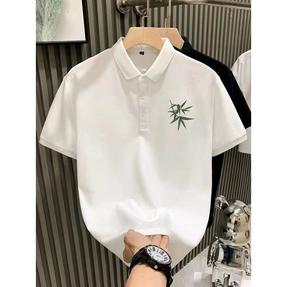 国潮中国风短袖polo衫男款夏季潮牌宽松痞帅高级感翻领半袖体恤男
