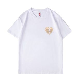 新款结婚登记拍照囍字印花情侣装夏季酒红色短袖T恤男女宽松圆领