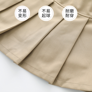 儿童卡其色裙子学院春秋女孩小学Y生大童校服 女童半身裙百褶h夏季