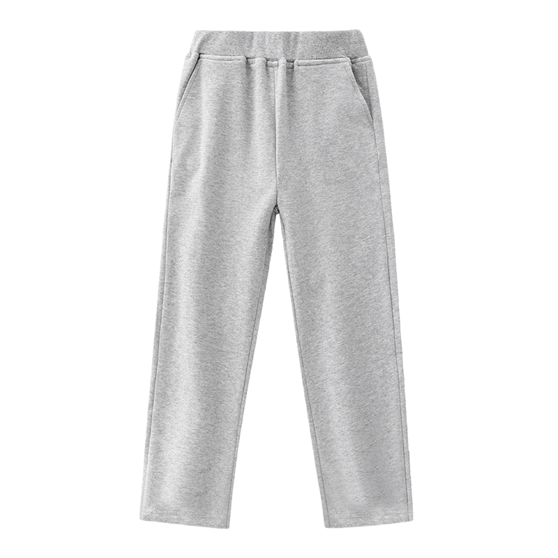 男童加绒运动裤小学生一体绒灰色加厚校裤秋冬儿童冬季校服裤子女