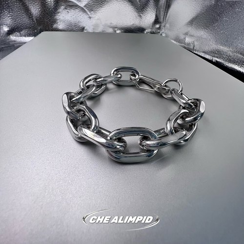CHEALIMPID/粗链条重工简约金属嘻哈手链INS冷淡风 - 封面