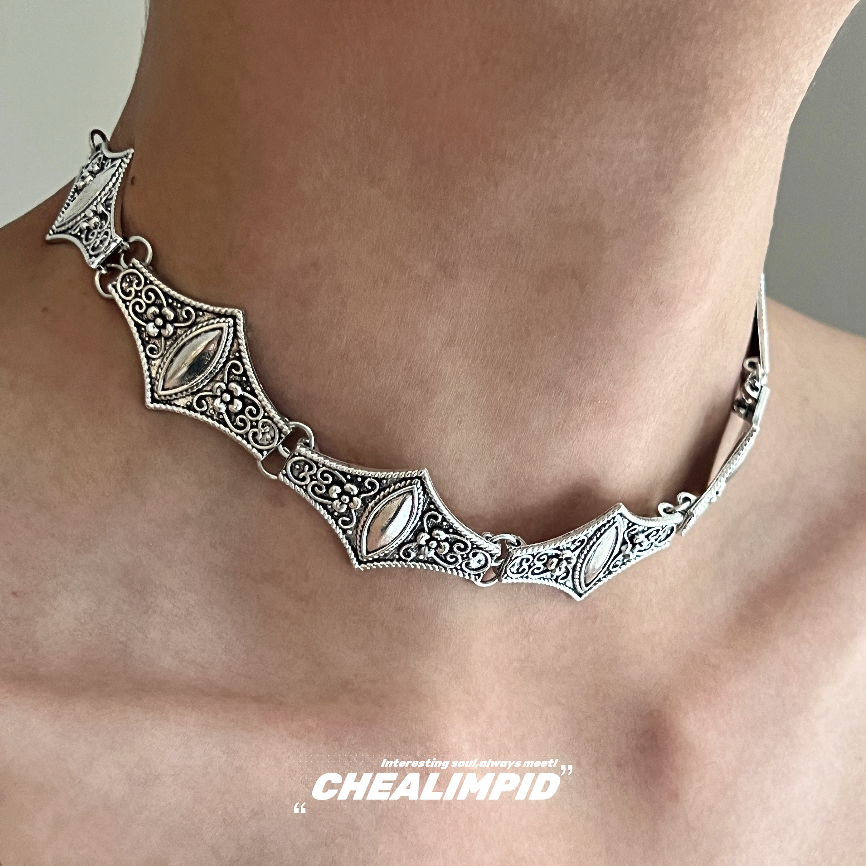 CHEALIMPID/.巴黎圣母院欧美复古choker项链小众设计文艺高级颈链