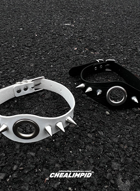 choker/.镂空圆环铆钉项圈哥特风y2k亚文化辣妹朋克男女项链颈带