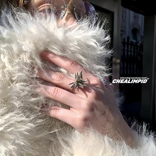 .海胆铆钉几何金属戒指小众高级感y2k男女潮开口指环 CHEALIMPID