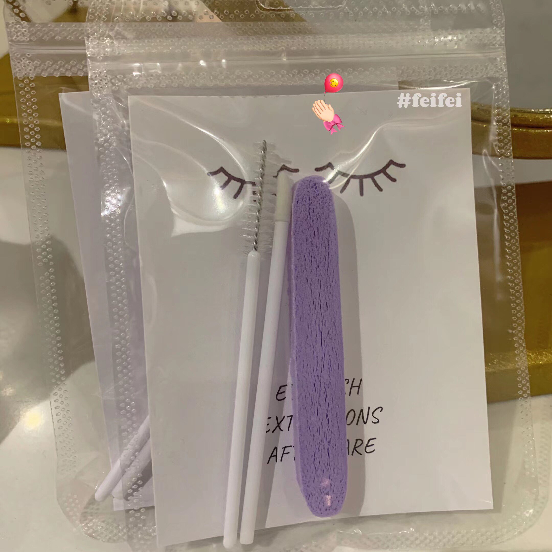 美睫店嫁接睫毛高端护理套装送顾客补睫护理包注意事项售后卡