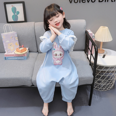 防着凉纯棉睡袋连体睡衣~拉布布