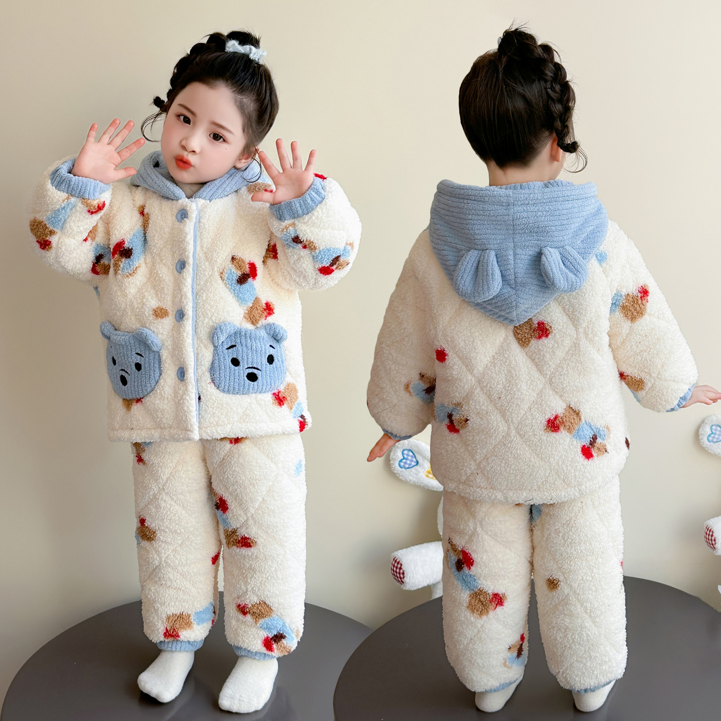 腊肠狗冬季睡衣~三层夹棉保暖