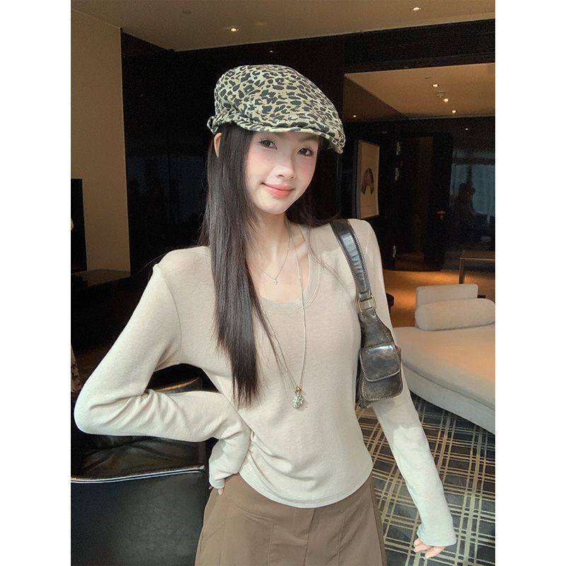 U领打底衫女秋季内搭可外穿高级感2025新款修身磨毛长袖t恤上衣服,女装/女士精品,T恤,淘宝优惠券,粉丝福利购,淘宝优惠卷