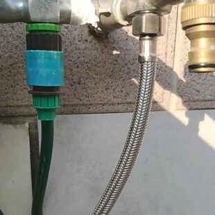 防爆管连接双头三角阀进水编织冷热防漏防爆上水管马桶软管4分