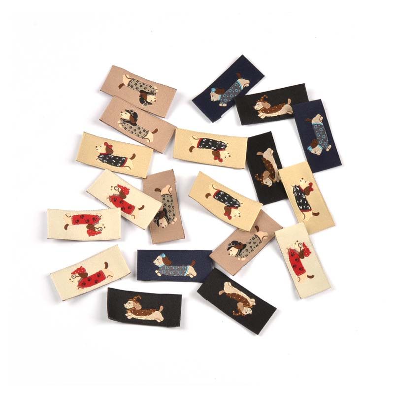 可爱小狗图案标签服装领标手工制作折边布标DIY布贴服饰标签50个,纺织面料/辅料/配套,洗唛/洗涤标/商标,淘宝优惠券,粉丝福利购,淘宝优惠卷
