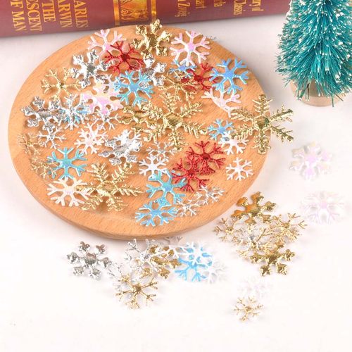 彩色白色雪花圣诞节装饰粘贴配件