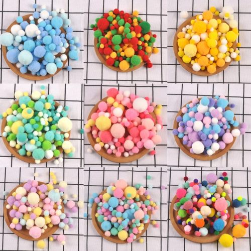 高弹彩色小毛绒球DIY装饰配件